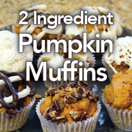 Two Ingredient Pumpkin Muffins