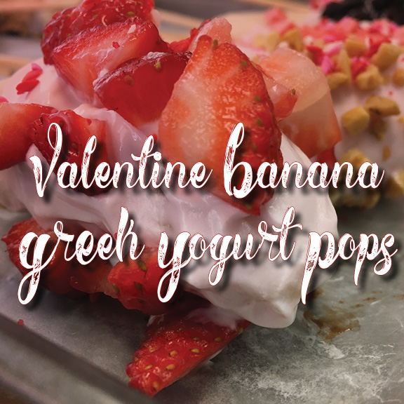 Valentine Banana Greek Yogurt Pops