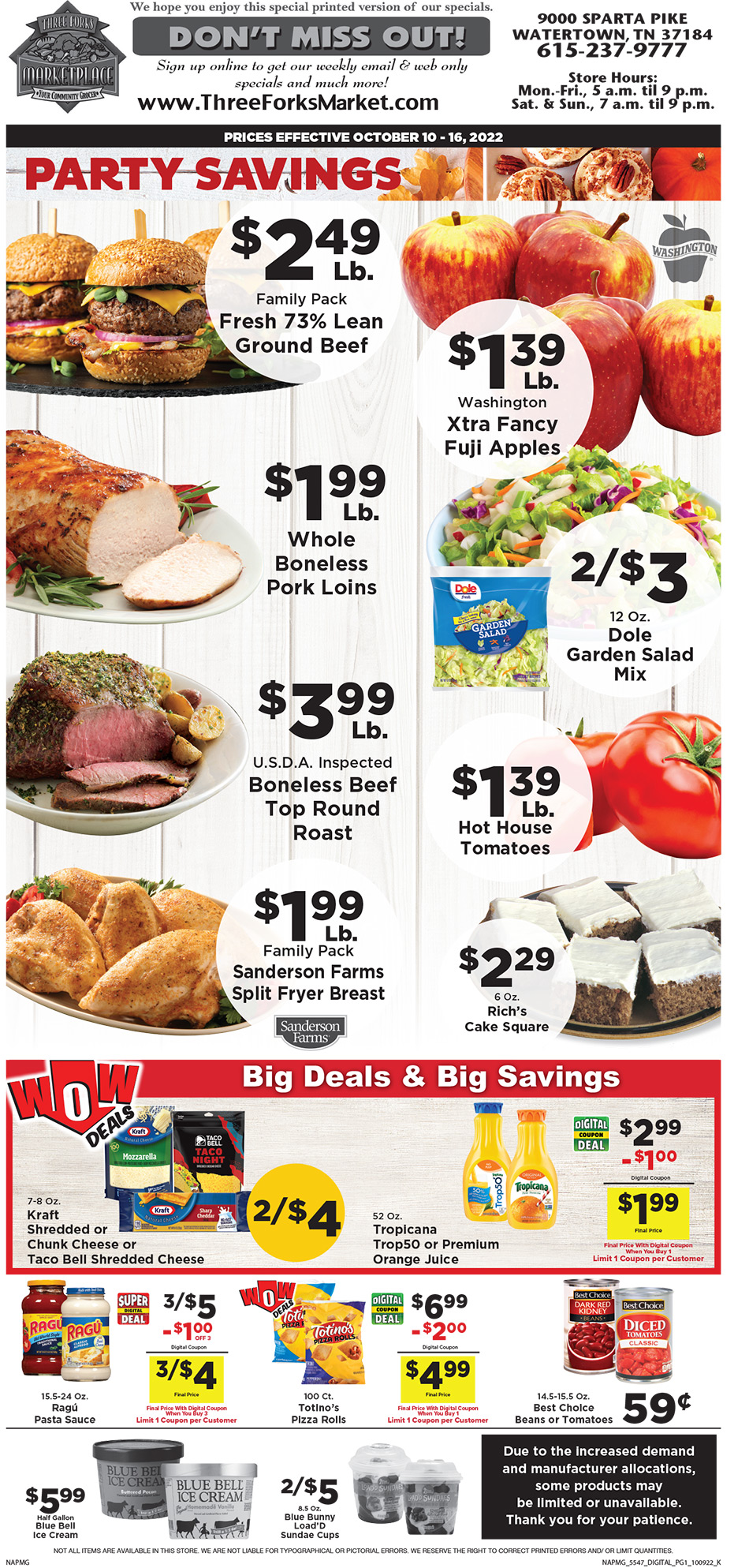 Three Forks Market Place - Extra Savings - Page 1 08/30/2021