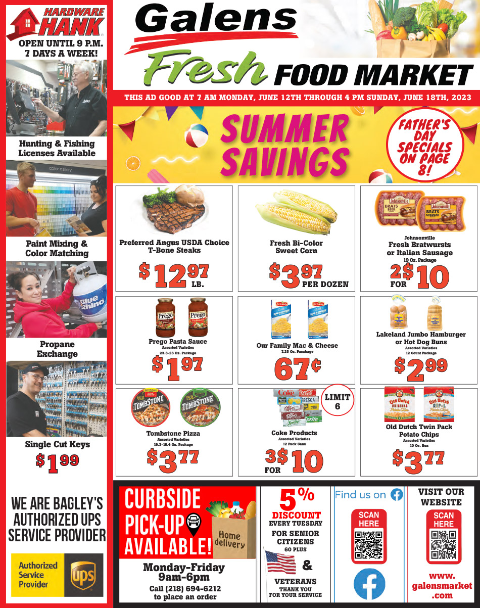 Galens fresh food market and hardware hank