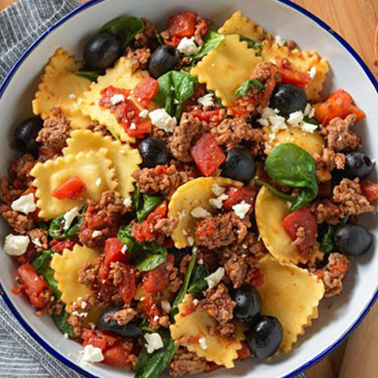 Picture of Greek-Style Beef and Cheese Ravioli