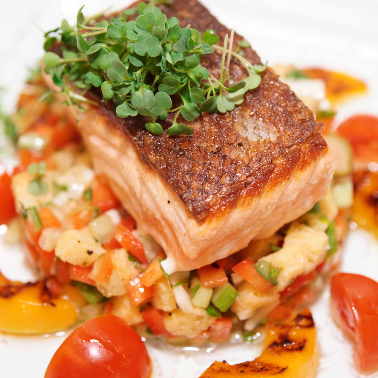 Picture of Grilled Salmon with Peach Apple Chutney