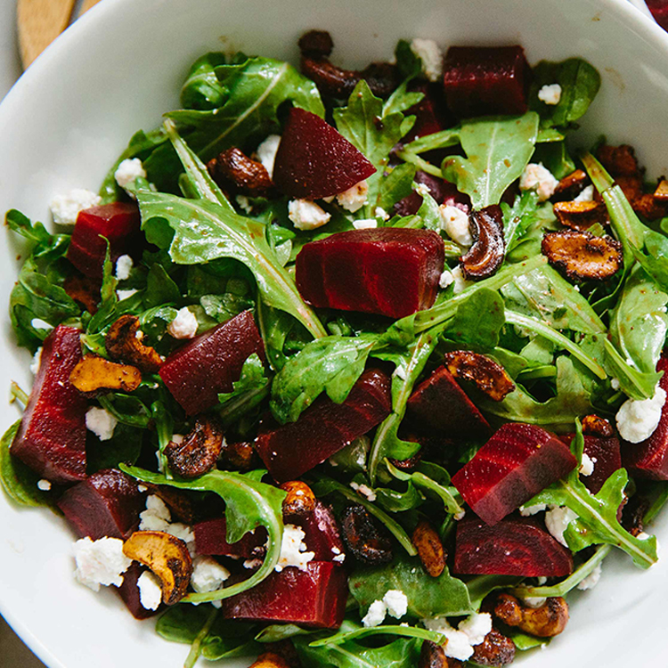 Picture of Beet and Arugula Salad with Spiced Nuts