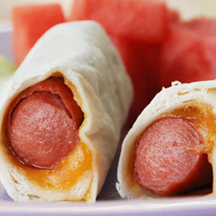 Picture of Cheesy Hot Dog Wraps