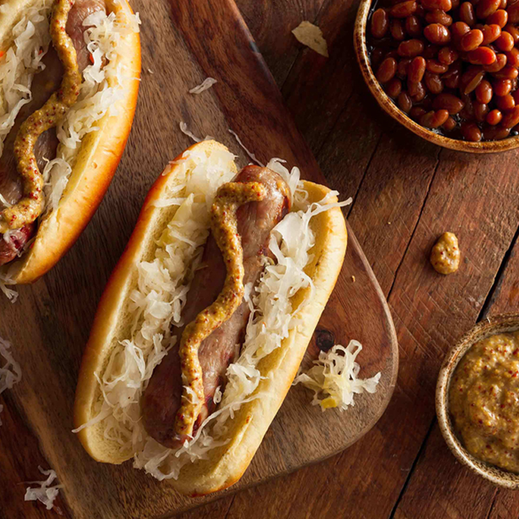 Picture of Beer Glazed Brats and Sauerkraut