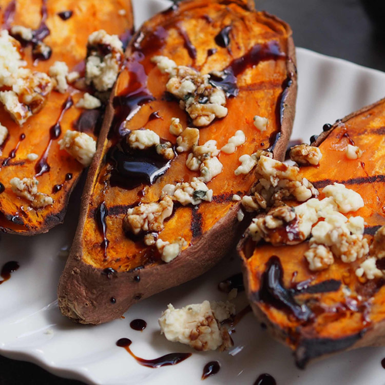 Picture of Black and Blue Grilled Sweet Potatoes