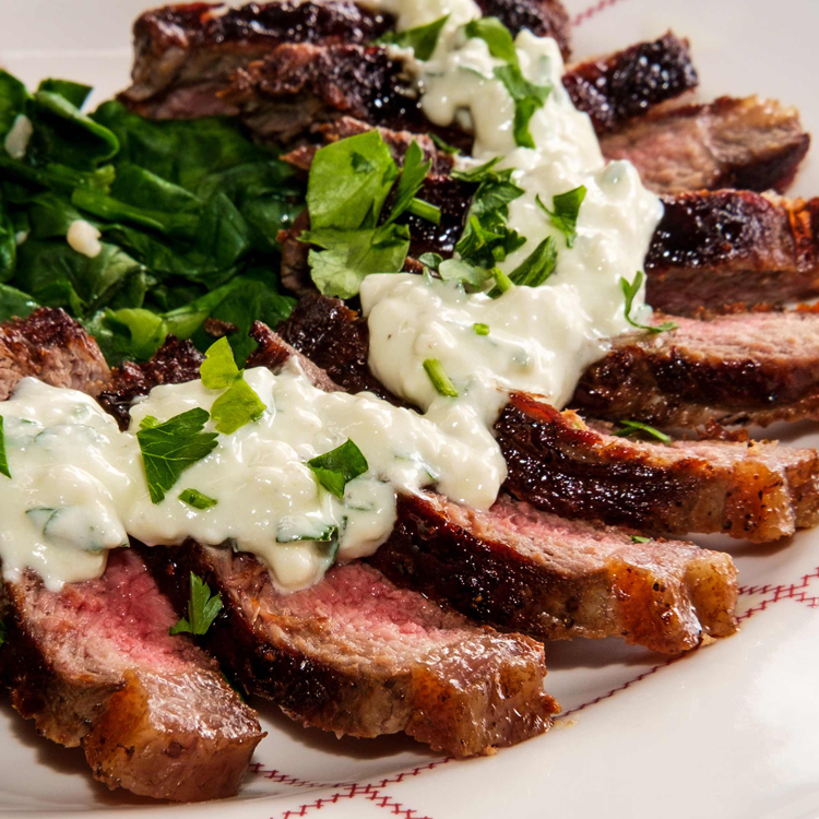 Picture of Herbed Sirloin Roast with Blue Cheese Sauce