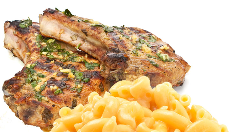 Picture of BBQ Pork Chops With Mac & Cheese