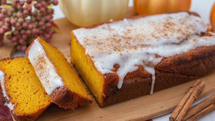 Picture of Simple Joys Sliced Iced Pumpkin Loaf Cake