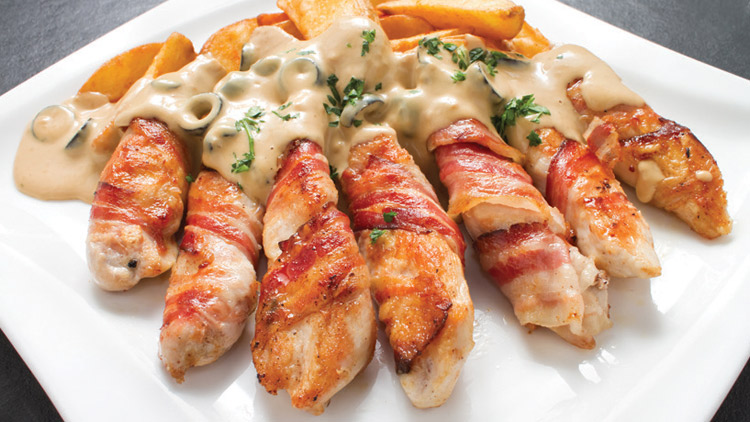 Picture of Applewood Bacon Wrapped Boneless Chicken Breast