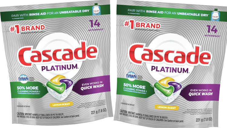 Cascade Platinum Dishwasher Detergent, Fresh Scent, Actionpacs - 14 actionpacs, 221 g