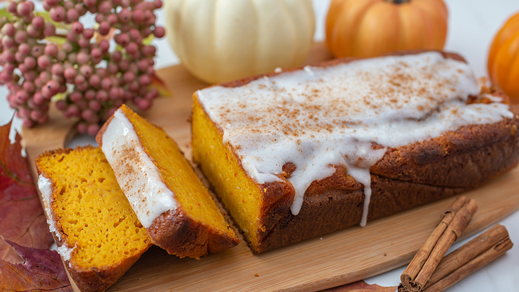 Picture of Simple Joys Sliced Iced Pumpkin Loaf Cake