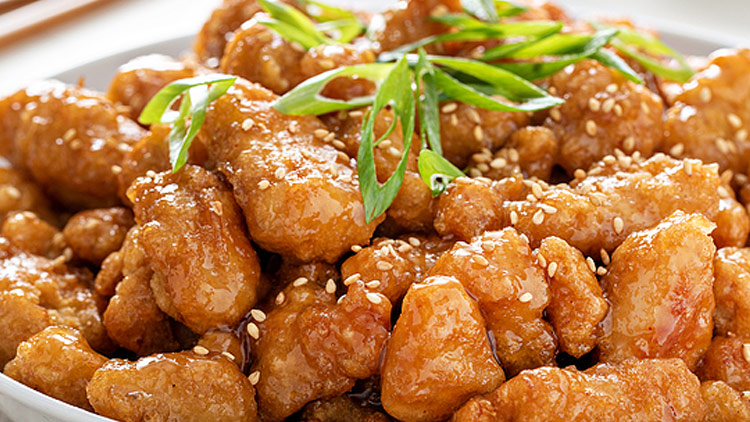 Picture of Orange Chicken, Fried Rice & Egg Roll