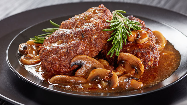 Picture of Chopped Beef Steak With Mushrooms