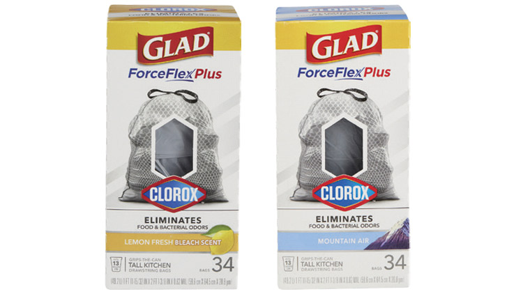  Glad Tall Kitchen Trash Bags ForceFlex Plus With Clorox, 13  Gallon, Lemon Fresh Bleach Scent 90 Count : Health & Household